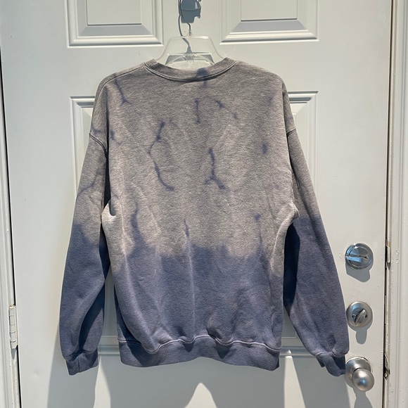 Wild Fable Gray Blue Tie-Dye Crewneck Sweatshirt Medium Fleece Athleisure Soft - Picture 5 of 7